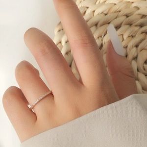 Rhinestone gold infinity band ring